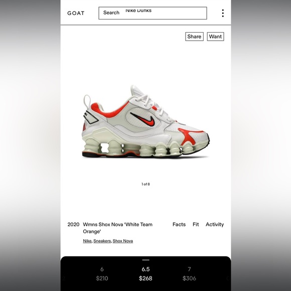 Nike shox nova white team orange sneakers - Picture 2 of 5